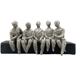SkulpturenGruppe Hilda, grau/schwarz, Polyresin, 10,6x9,3x18,5 cm