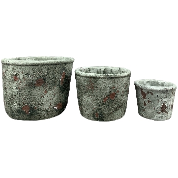 Topf Valo, grau, Zement, 15,5x15,5x11,5 cm