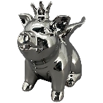 SparDose Schwein ArgenT, silber, Keramik, 21x14x19 cm