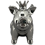 SparDose Schwein ArgenT, silber, Keramik, 21x14x19 cm