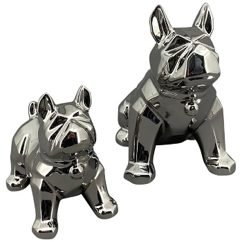 Hund ArgenT, silber, Keramik, 13x8x13 cm