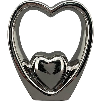 Herz ArgenT, silber, Keramik, 12x5x13 cm