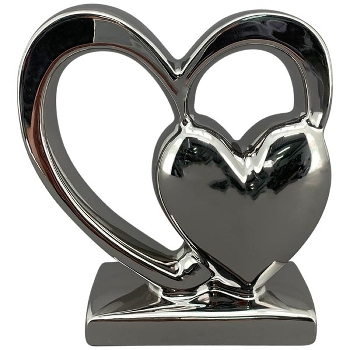 Herz ArgenT, silber, Keramik, 14x5x15 cm