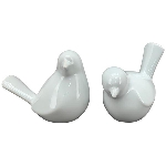 Vogel Ivory, weiß, Keramik, 13,5x7,5x11 cm, 13,5x7,5x10 cm