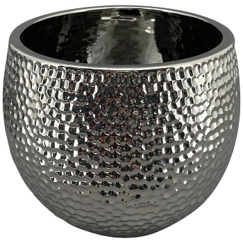 Topf ArgenT, silber, Keramik, 16x16x13 cm