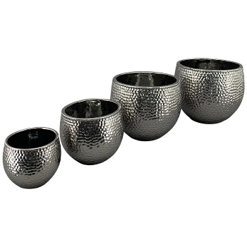 Topf ArgenT, silber, Keramik, 21x21x17 cm