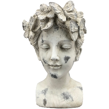 PflanzKopf Valo, creme, Polyresin, 18,5x18,5x29 cm