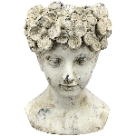 PflanzKopf Valo, creme, Zement, 20,5x19,5x30 cm