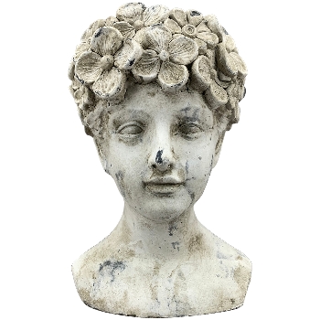 PflanzKopf Valo, creme, Zement, 20,5x19,5x30 cm