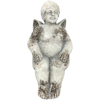 Engel Valo, grau, Terrakotta, 23,5x18x32 cm