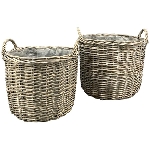 PflanzKorbSet/2 Willow, natur, Rattan, 40x40x34 cm, 46x46x38 cm