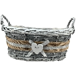 PflanzKorbSet/3 Willow, grau, Rattan, 22x14x10 cm