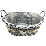 PflanzKorbSet/3 Willow, grau, Rattan, 22x14x10 cm