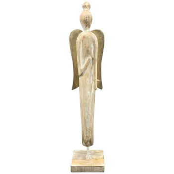 Engel Artisanal, weiß, Holz, 18x10x60 cm
