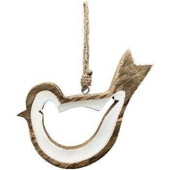 VogelHänger Dost, weiß, Holz, 18x1,5x20 cm