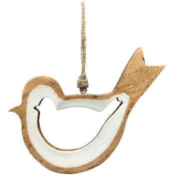 VogelHänger Dost, weiß, Holz, 18x2x25 cm