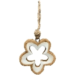 BlumenHänger Dost, weiß, Holz, 9,5x1,5x9,5 cm