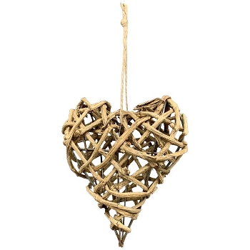 Herz Willow, braun, Rattan, 12x2x15 cm