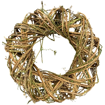 Kranz Willow, natur/grün, Rattan, 30x30x7 cm
