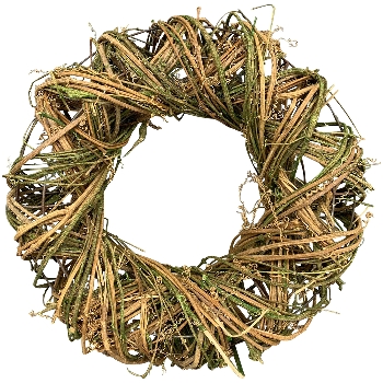 Kranz Willow, natur/grün, Rattan, 35x35x9 cm