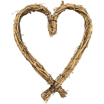 HerzHänger Willow, braun, Rattan, 24x3x30 cm
