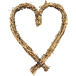 HerzHänger Willow, braun, Rattan, 30x4x40 cm