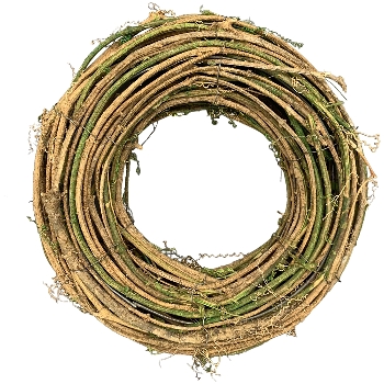 Kranz Willow, natur/grün, Rattan, 25x25x6 cm