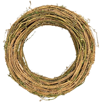 Kranz Willow, natur/grün, Rattan, 35x35x8 cm