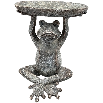 FroschVogelTränke TARO, grau, MGO, 23x17x29,5 cm