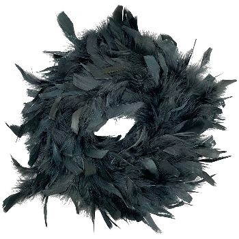 FederKranz FedeR, schwarz, Feder/Schaum, Ø 30 cm