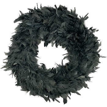 FederKranz FedeR, schwarz, Feder/Schaum, Ø 50 cm
