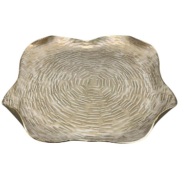 Tablett Aurum, creme/gold, Metall, 29x29x4 cm