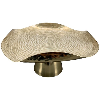 KuchenPlatte Aurum, creme/gold, Metall, 27x27x13,5 cm