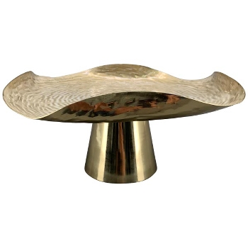 KuchenPlatte Aurum, creme/gold, Metall, 27x27x13,5 cm