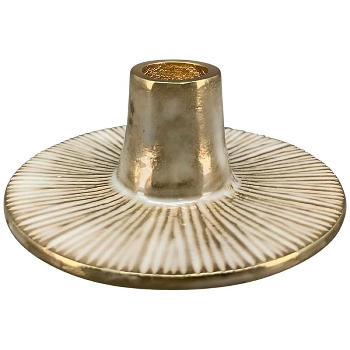 KerzenHalter Aurum, creme/gold, Metall, 11x11x4 cm