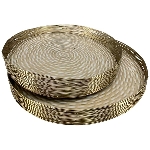 Tablett Aurum, creme/gold, Metall, 35x35x5 cm