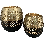 WindLicht Aurum, gold/schwarz, Metall, 20x20x21 cm