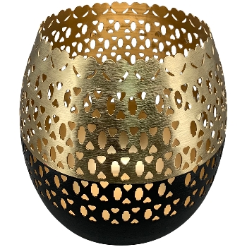 WindLicht Aurum, gold/schwarz, Metall, 20x20x21 cm