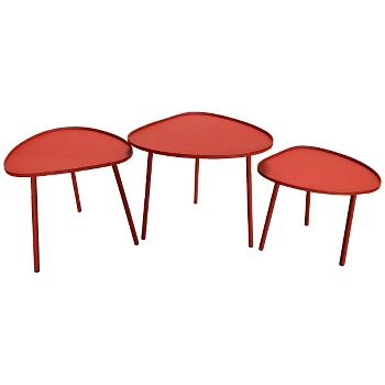 Tisch EnameL, rot, Metall, 44x44x43 cm