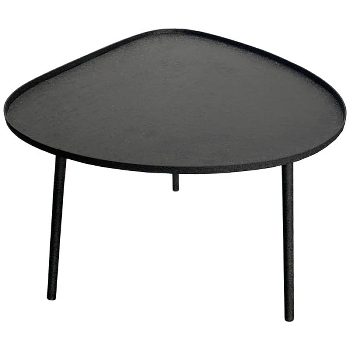 Tisch EnameL, schwarz, Metall, 54x49,5x49 cm