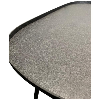 Tisch EnameL, schwarz, Metall, 54x49,5x49 cm