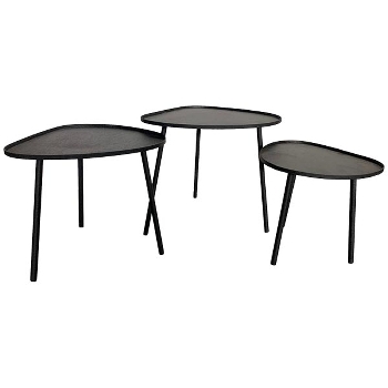 Tisch EnameL, schwarz, Metall, 54x49,5x49 cm