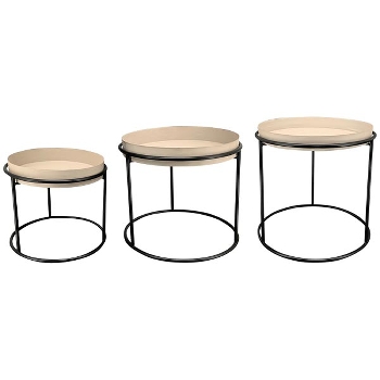 TischSet/3 EnameL, creme, Metall,
