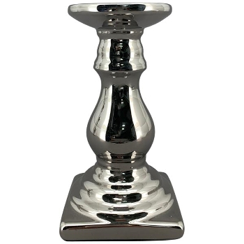 KerzenHalter ArgenT, silber, Keramik, 9x9x17 cm