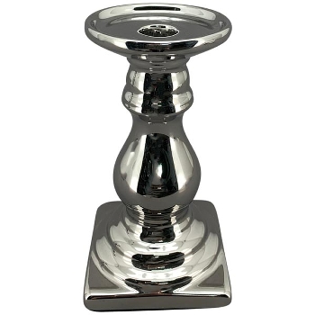 KerzenHalter ArgenT, silber, Keramik, 9x9x17 cm