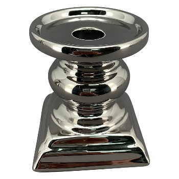 KerzenHalter ArgenT, silber, Keramik, 8,5x8,5x10 cm