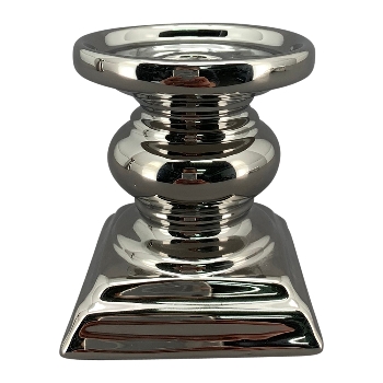 KerzenHalter ArgenT, silber, Keramik, 8,5x8,5x10 cm