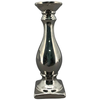 KerzenHalter ArgenT, silber, Keramik, 9x9x27 cm