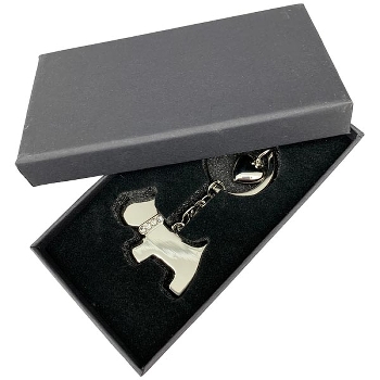 SchlüsselAnhänger Hund SuArt, silber, Metall, 4,7x0,5x8,1 cm