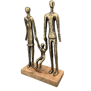 Familie Artisanal, kupfer, Alu/Holz, 19x8x32 cm
